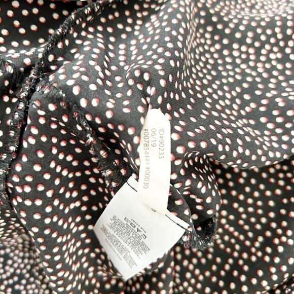 Express Black White Dot Square Neck Long Sleeve Ruffle Wrap Dress Size Small - Picture 7 of 7